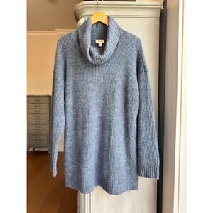 Style & Co Sweater 2X Cozy Cowlneck Tunic Blue Heather Cabincore Plus Size